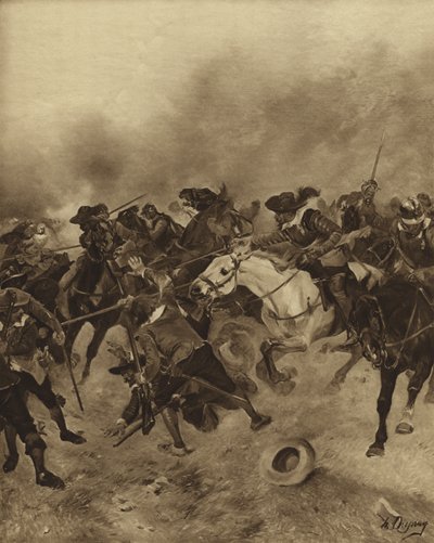 Batalla de Marston Moor, 1644 de Henri Louis Dupray