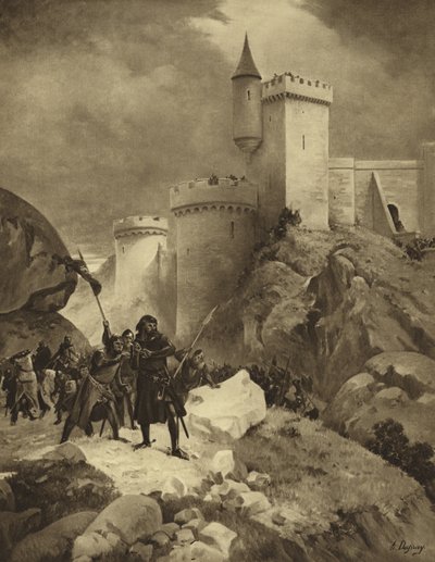 El rey Ricardo I de Inglaterra en el asedio de Chalus, 1199 de Henri Louis Dupray