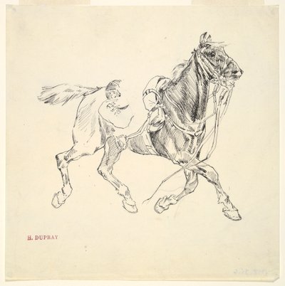 caballo militar de Henri Louis Dupray