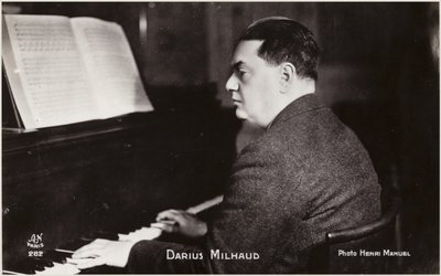 Retrato de Darius Milhaud (foto en blanco y negro) de Henri Manuel