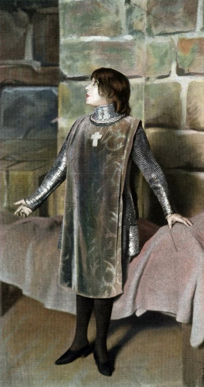 Sarah Bernhardt como Juana de Arco en la obra "Le proces de Jeanne d