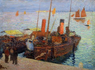 Barcos en la bahía de St. Malo de Henri Martin