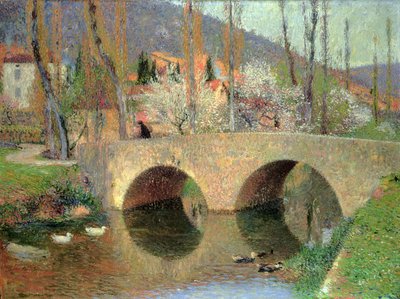 El puente en Labastide du Vert en primavera, 1911 de Henri Martin