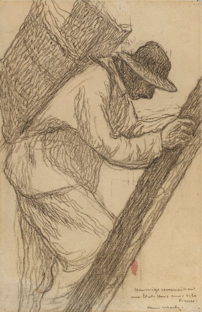 Trabajador en una escalera de Henri Martin