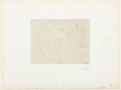 Cabeza ladeada y pecera de Henri Matisse