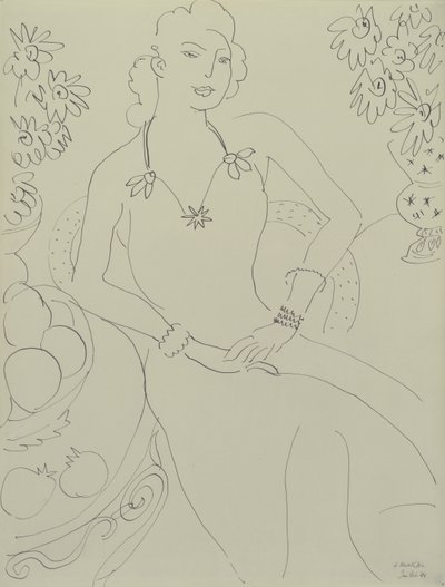 Dibujo de una mujer sentada de Henri Matisse