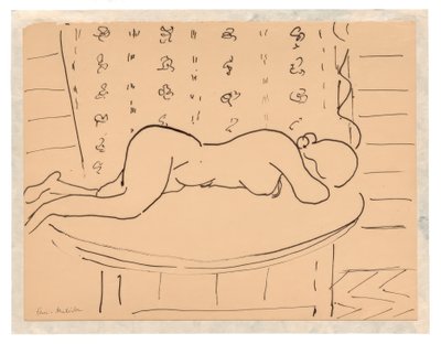Mujer desnuda tumbada boca abajo sobre una mesa de Henri Matisse