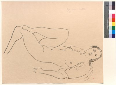 Mujer desnuda tumbada, con las piernas dobladas de Henri Matisse