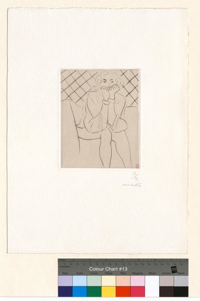 Figura sentada, manos en la barbilla de Henri Matisse
