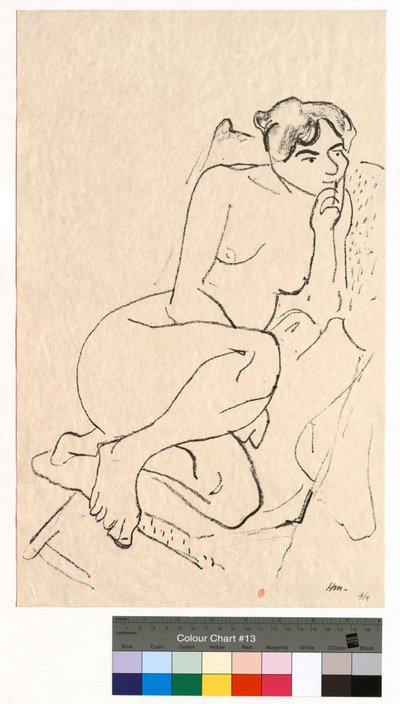 Figura pensativa en una silla plegable de Henri Matisse