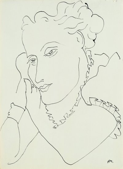Cabeza de mujer, manos contra la mejilla de Henri Matisse