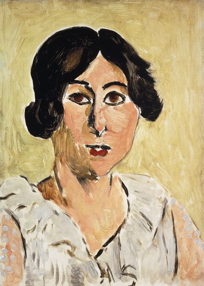 Cabeza con ojos ennegrecidos (Lorette, c.1917 (óleo sobre tabla) de Henri Matisse