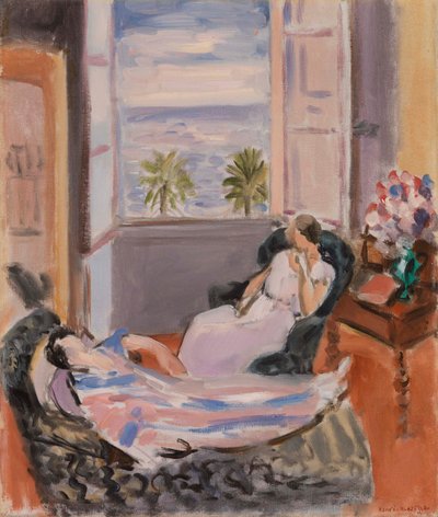 Interior con dos figuras, ventana abierta de Henri Matisse