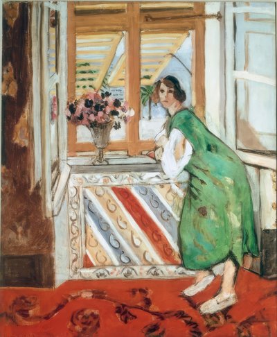 Intérieur à Nice, o, Mujer joven con vestido verde apoyada en de Henri Matisse
