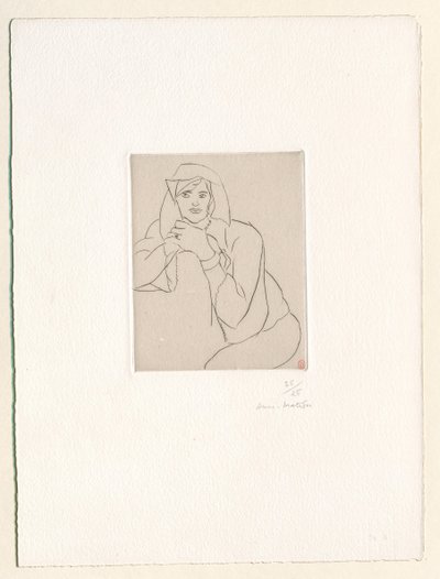 Joven, con las manos juntas sobre el respaldo de un mueble de Henri Matisse
