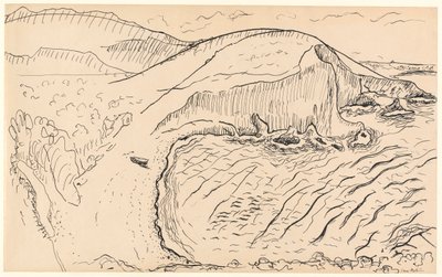 Paisaje (pluma y tinta sobre papel) de Henri Matisse