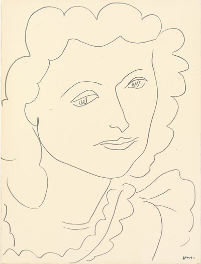 Cabeza grande (Lucienne) (lápiz sobre papel) de Henri Matisse