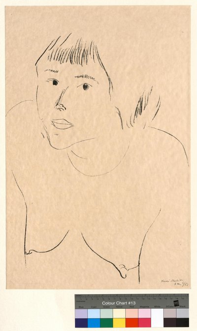 Los ojos negros (Mujer desnuda, de busto, de frente) de Henri Matisse