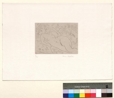 Desnudo, interior con flores de Henri Matisse