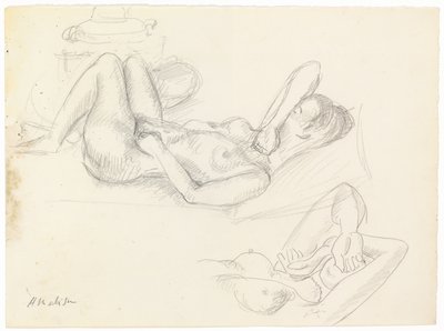 Estudio desnudo, rostro cubierto de Henri Matisse