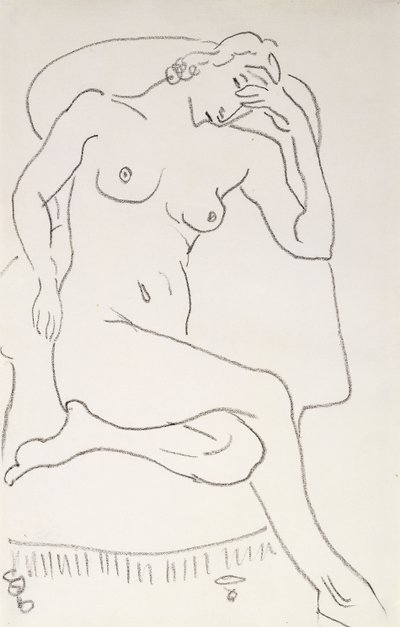 Mujer desnuda en un sillón, c.1922-24 (lápiz sobre papel) de Henri Matisse