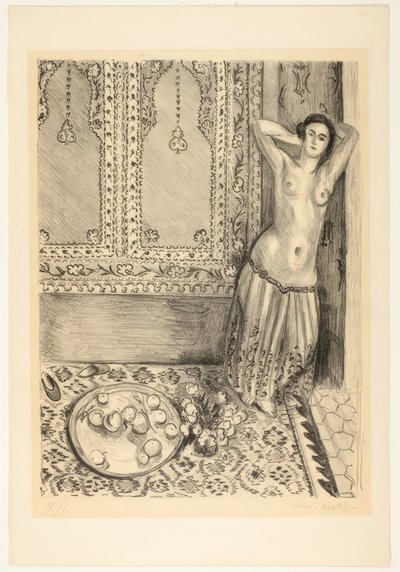 Odalisca de pie con bandeja de fruta de Henri Matisse