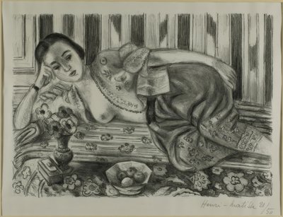 Odalisca con pantalón de raso rojo de Henri Matisse