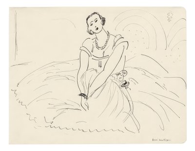 Mujer sentada con vestido con falda de Henri Matisse