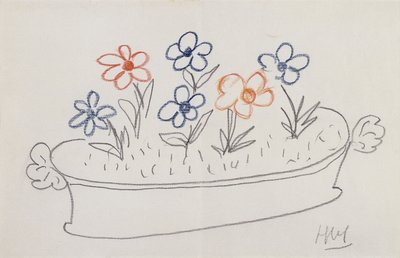Algunas flores (lápiz y ceras de colores sobre papel) de Henri Matisse