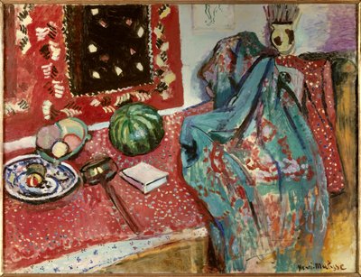 Naturaleza muerta con alfombra roja 1906 (óleo sobre lienzo) de Henri Matisse