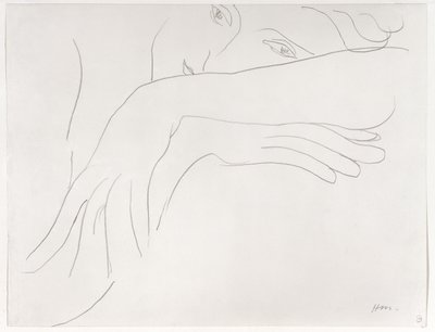 Estudio de un modelo apoyado en el respaldo de una silla de Henri Matisse