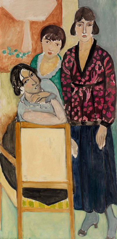 Las tres hermanas y "La mesa de mármol rosa" (Les Trois soeurs à "La Table de marbre rose") de Henri Matisse
