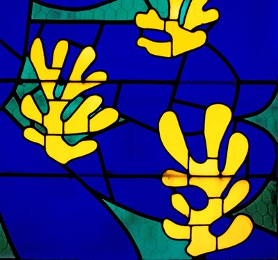 Vidriera "Árbol de la Vida" detrás del altar de la Capilla del Rosario, Vence de Henri Matisse
