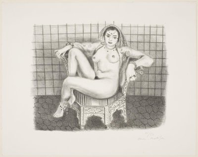 Joven hindú, sentado desnudo en una silla de Henri Matisse