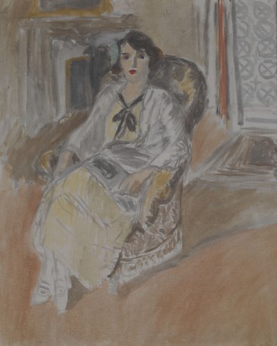 Mujer sentada en un sillón, c.1922 (óleo sobre lienzo) de Henri Matisse