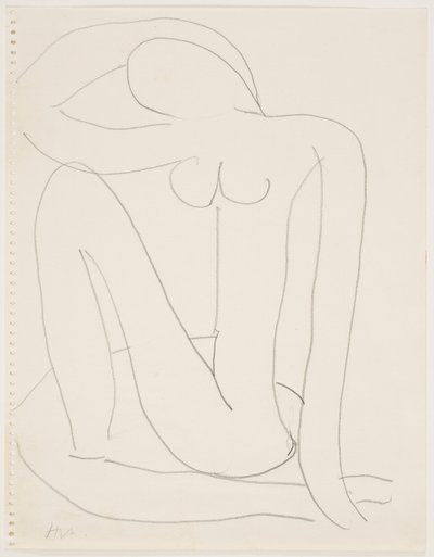Mujer sentada con el brazo sobre la cabeza (lápiz sobre papel) de Henri Matisse