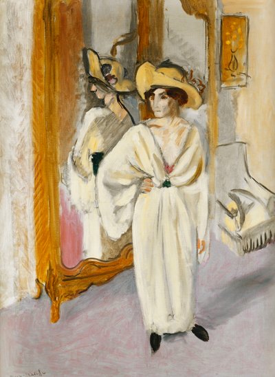 Mujer de blanco, c.1918-19 (óleo sobre lienzo) de Henri Matisse