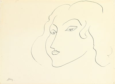 Cabeza de mujer (pluma y tinta sobre papel) de Henri Matisse