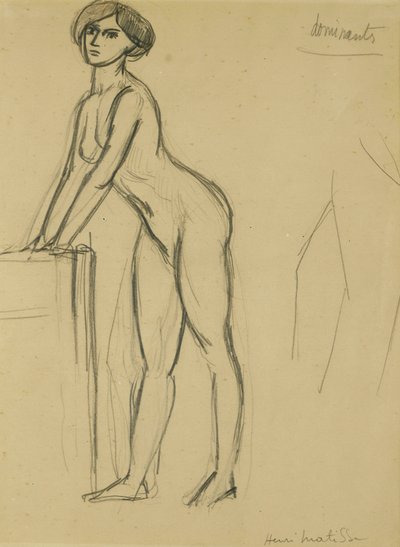 Muchacha de pie, c. 1908-10 (lápiz sobre papel) de Henri Matisse