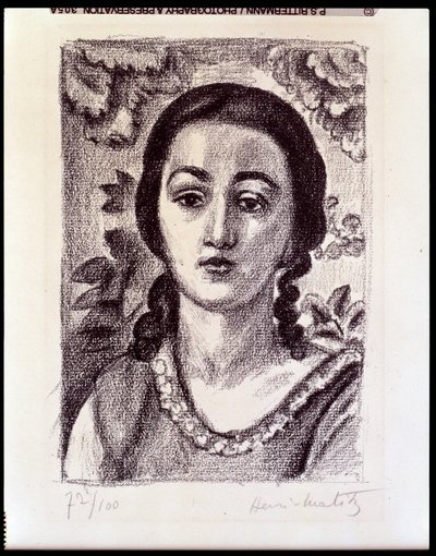 Chica joven con rizos castaños de Henri Matisse
