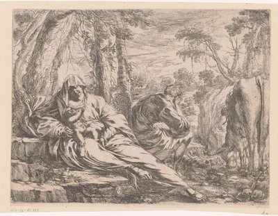Descanso en el vuelo a Egipto de Henri Mauperché (possibly)