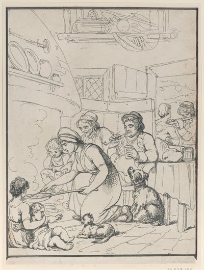 Campesinos, junto al fuego, 1799 de Henri Merke