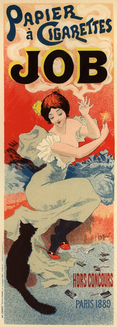 Póster publicitario para el papel de seda Job, c. 1900 de Henri Meunier