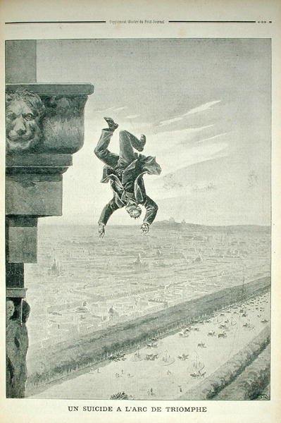 Un suicidio en el Arco de Triunfo, de Le Petit Journal, 8 de mayo de 1898 de Henri Meyer
