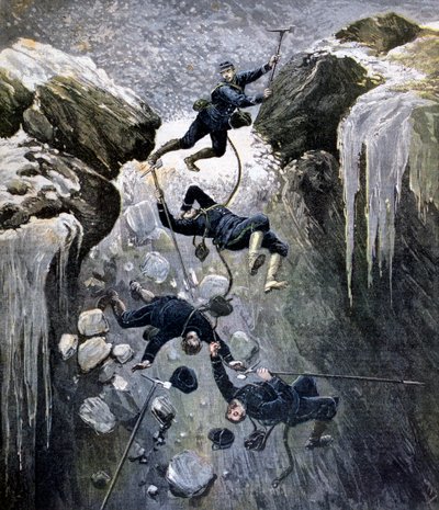 Un terrible accidente en los Alpes, 1892 de Henri Meyer