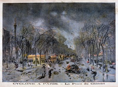 Un ciclón en París, Place du Châtelet, 1896 de Henri Meyer
