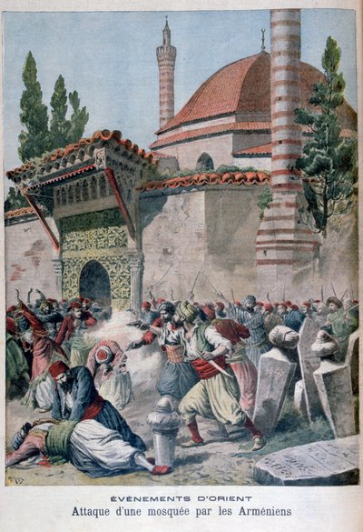 Un ataque a una mezquita por armenios, 1895 de Henri Meyer