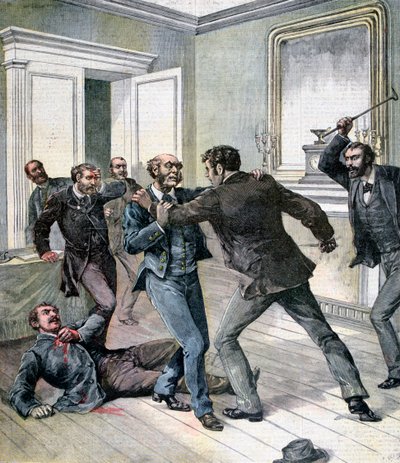 Ataque en la oficina de la Prefectura del Sena, París, 1892 de Henri Meyer