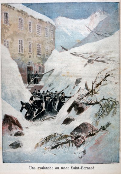 Avalancha en Mont Saint-Bernard, Suiza, 1897 de Henri Meyer