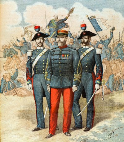 El capitán Romani entre dos gendarmes italianos de Henri Meyer